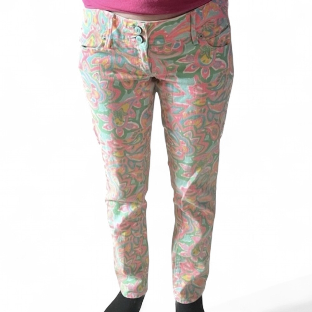 Lilly Pulitzer Worth Skinny Mini Jeans – Sand Bar Blue “Make A Splash” – Size 00 - Picture 7 of 15